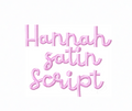 Hannah Satin Embroidery Font for unique crafting designs