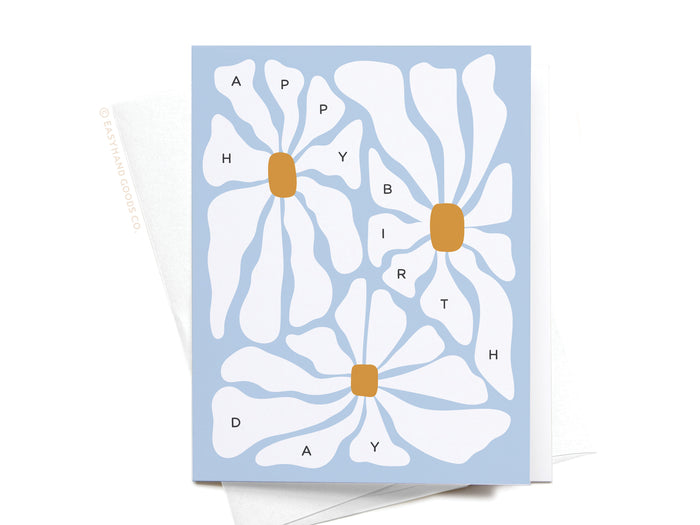 Happy Birthday Groovy Flowers Greeting Card - Onderkast Studio