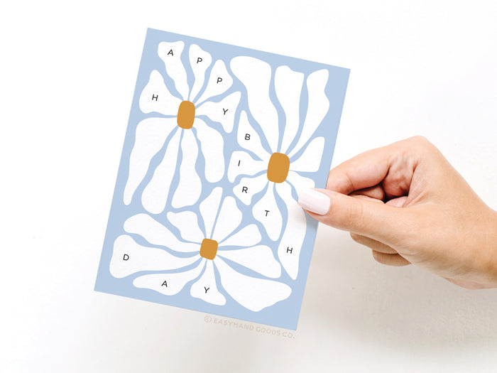 Happy Birthday Groovy Flowers Greeting Card - Onderkast Studio