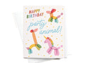 Happy Birthday Party Animal Balloons Greeting Card - Onderkast Studio