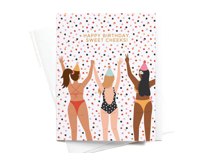 Happy Birthday Sweet Cheeks Greeting Card - Onderkast Studio