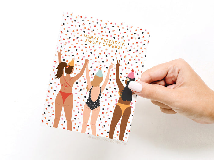 Happy Birthday Sweet Cheeks Greeting Card - Onderkast Studio