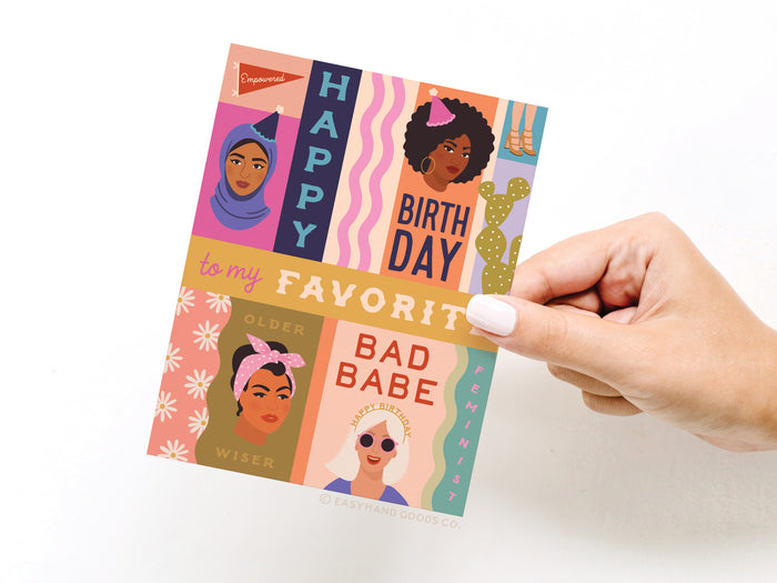 Happy Birthday to My Favorite Bad Babe Greeting Card