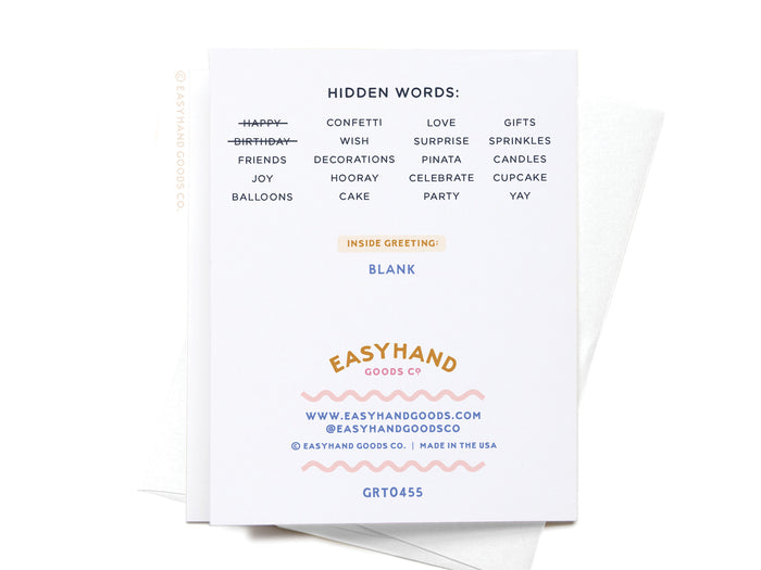 Happy Birthday Word Search Greeting Card