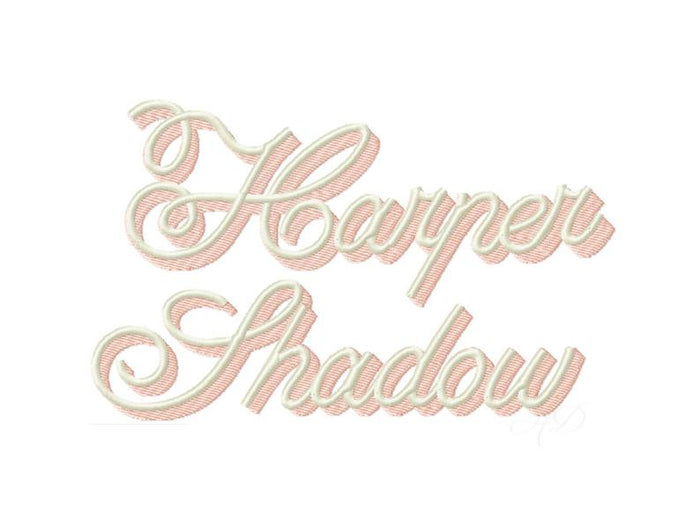 Harper Shadow 4X4 Embroidery Font for creative monogramming