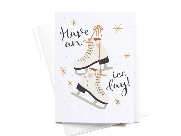 Have an Ice Day Ice Skates Folded Greeting Note Set