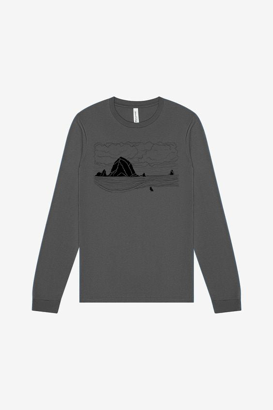 Haystack Humpback Asphalt Long Sleeve Unisex Men's T-shirt