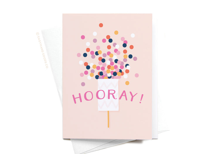 Hooray Confetti Popper Folded Greeting Note Set
