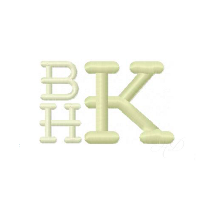 Hudson Satin Font for embroidery machine monogramming