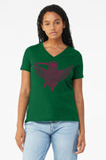 Hummingbird Hello *Limited Edition* Ladies V-Neck T-Shirt Kelly Green