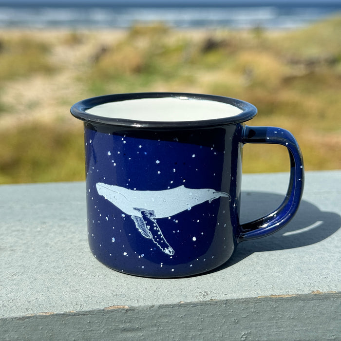 Humpback Whale - Mini Enamel Campfire Espresso Mugs or Ornaments 3oz