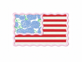 Hydrangea Scalloped American Flag Embroidery Design for crafting