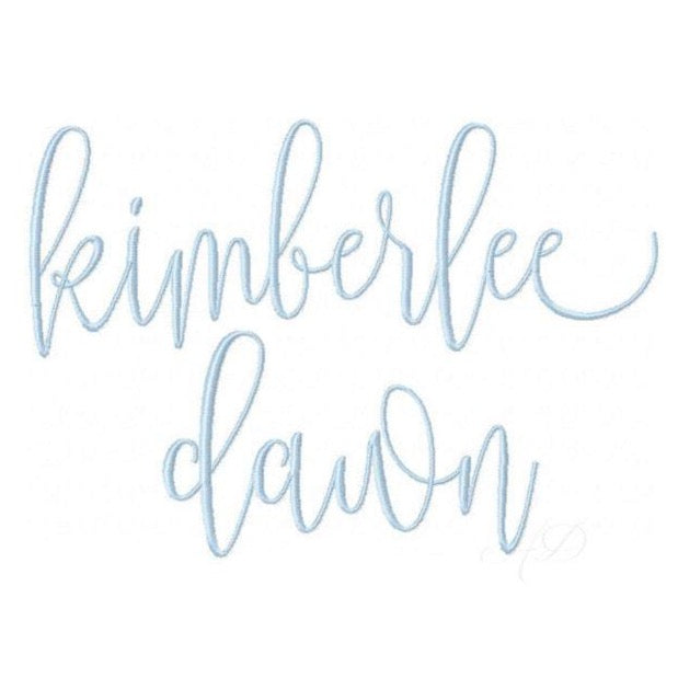 Kimberlee Dawn Embroidery Font Package for unique designs