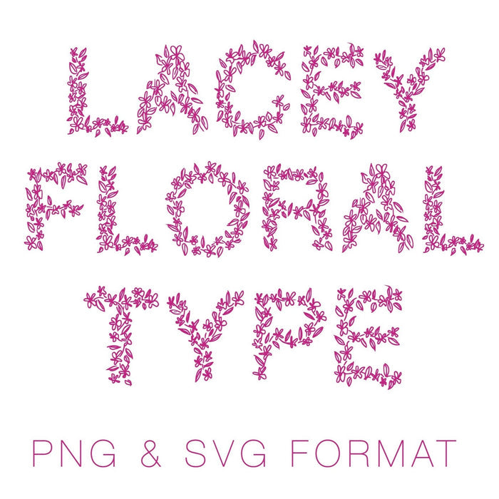 Lacey Floral Type PNG SVG Monogram Font