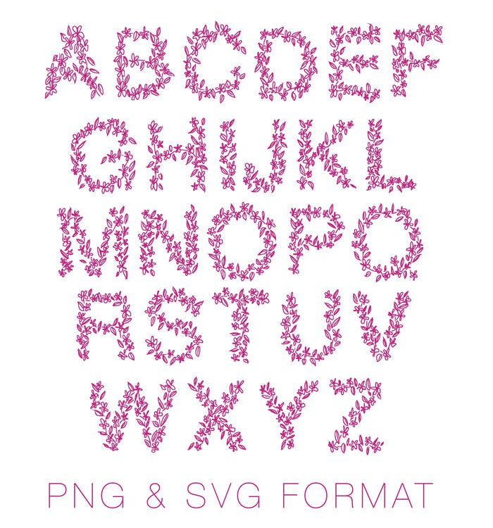 Lacey Floral Type PNG SVG Monogram Font