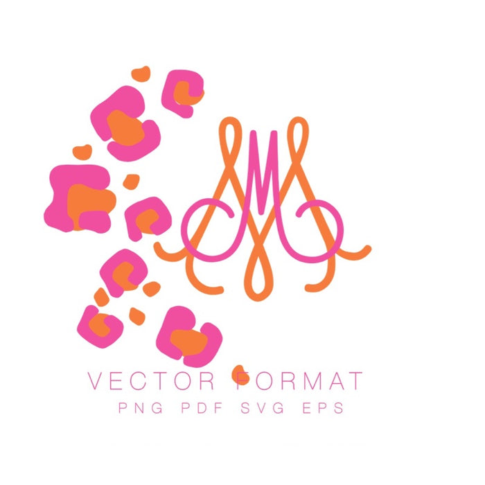 Leopard Cheetah Laurel Wreath Vector Format PDF PNG SVG EPS