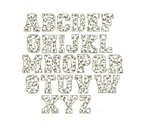 Leopard Embroidery Font Package
