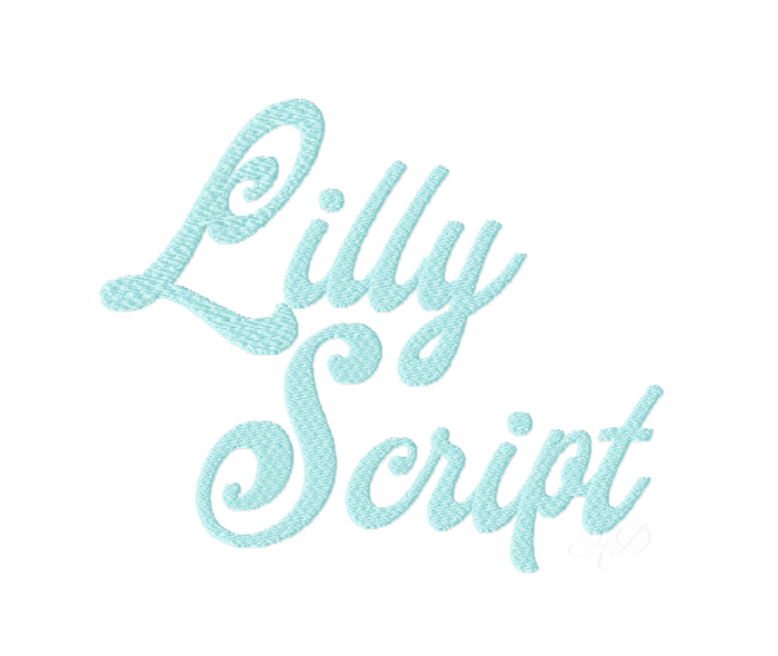Lilly Script Fill Shadow Embroidery Font 4x4 design elements