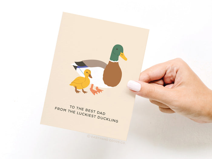 Lucky Duckling Mallard Duck Dad Greeting Card