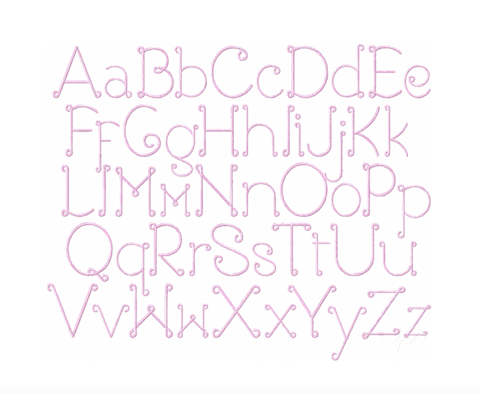 Macy Bea Satin Stitch Embroidery Font