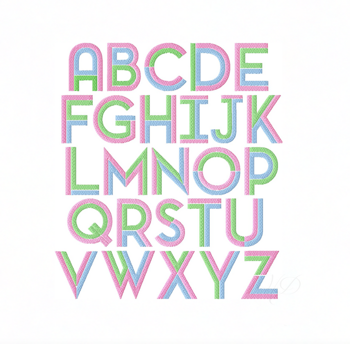 Madison Multi Fill Embroidery Font Package 4x4 for Unique Designs