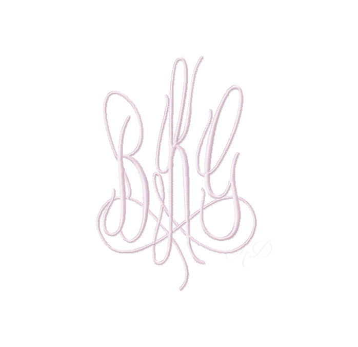 Maggie Script Monogram Satin Embroidery Font Package for crafting