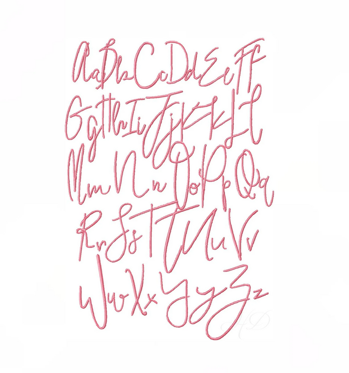 Makenzie Script Embroidery Font 4x4 Hoop