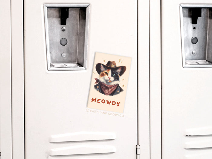 Meowdy Cowboy Cat Refrigerator Magnet - Onderkast Studio