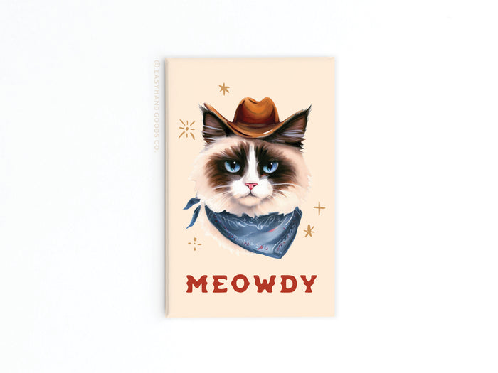 Meowdy Cowboy Cat Refrigerator Magnet - Onderkast Studio