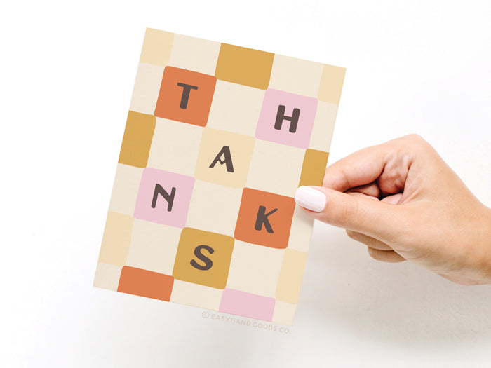 Mod Checkerboard Thanks Greeting Card