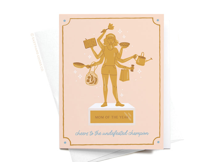 Mom of the Year Trophy Greeting Card - Onderkast Studio