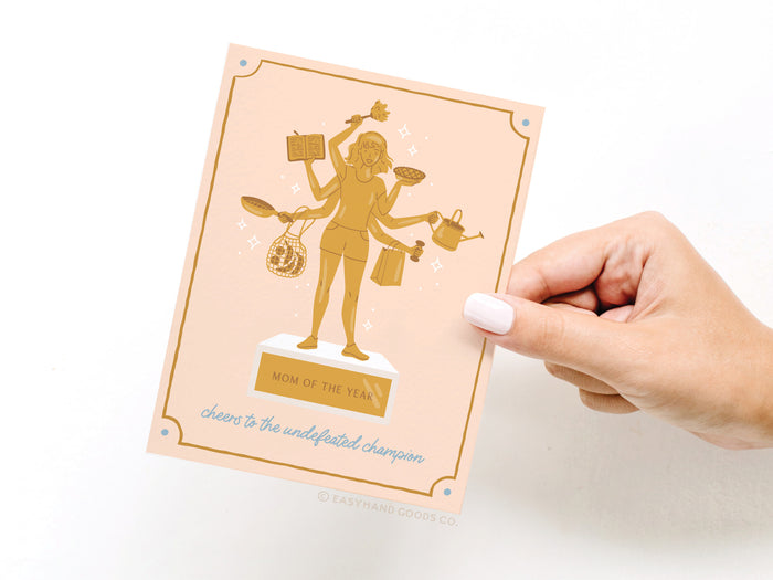 Mom of the Year Trophy Greeting Card - Onderkast Studio