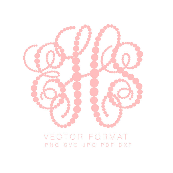 Monogram Dot Vector Files PNG SVG DXF PDF JPG