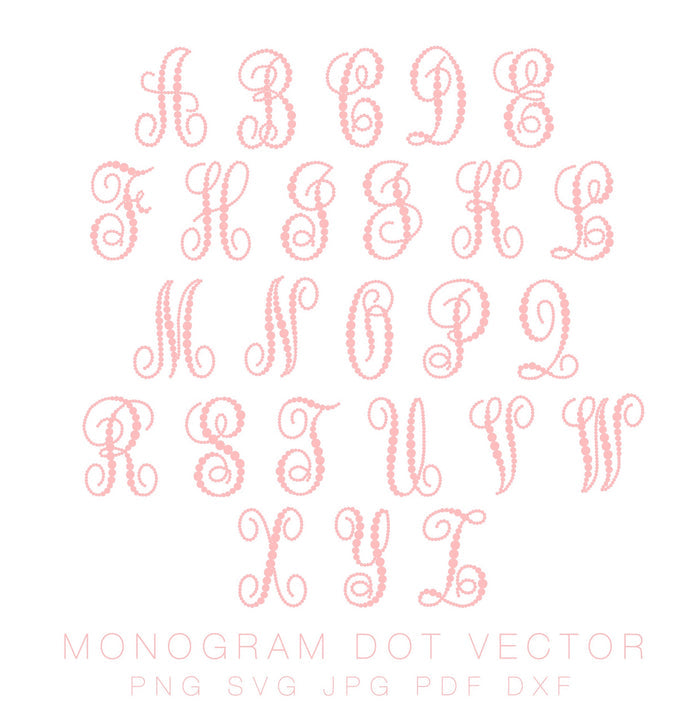 Monogram Dot Vector Files PNG SVG DXF PDF JPG