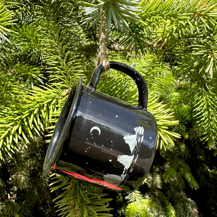 Moon Over Three Graces - Mini Enamel Campfire Espresso Mugs or Ornaments 3oz