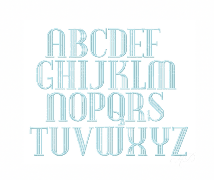 Morgan Stripe Satin Monogram Embroidery Fonts