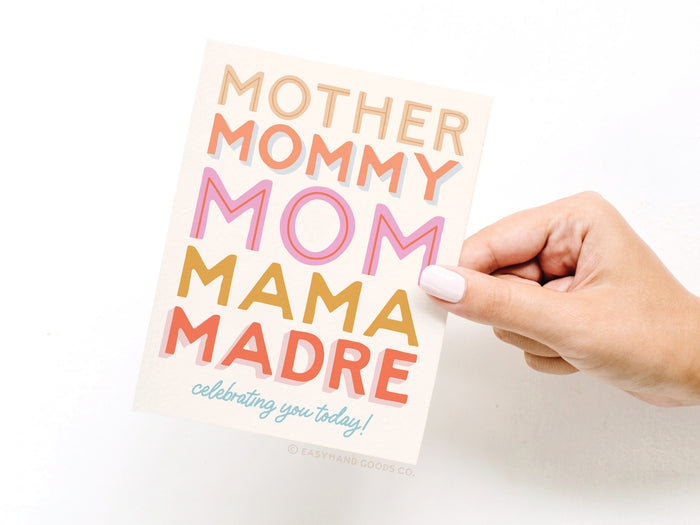 Mother Mommy Mom Mama Madre Greeting Card - Onderkast Studio