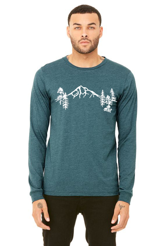 Mountain Forest *Limited Edition* T-Shirt - Long Sleeve Unisex Heather Deep Teal