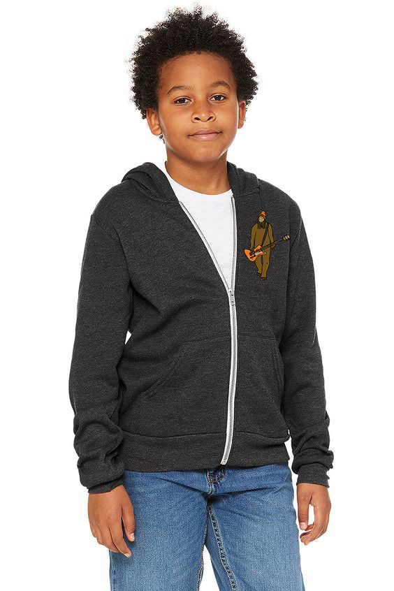 Mr Big on Bass *Limited Edition* Youth Zipped Hoodie Dark Grey Heather