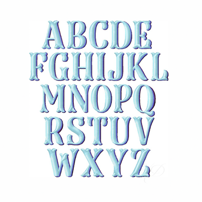 Multi Western Satin Stitch Shadow Embroidery Font