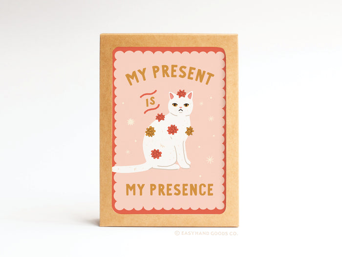 My Present Is My Presence Cat Folded Greeting Note Set