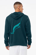 Narwhale Narwhal Whale UltraSoft Zip Up Sponge Fleece Hoodie