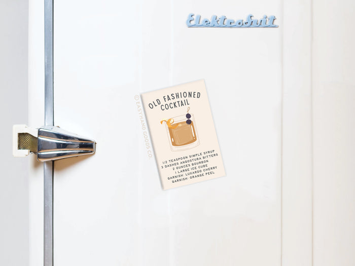 Old Fashioned Cocktail Recipe Refrigerator Magnet - Onderkast Studio