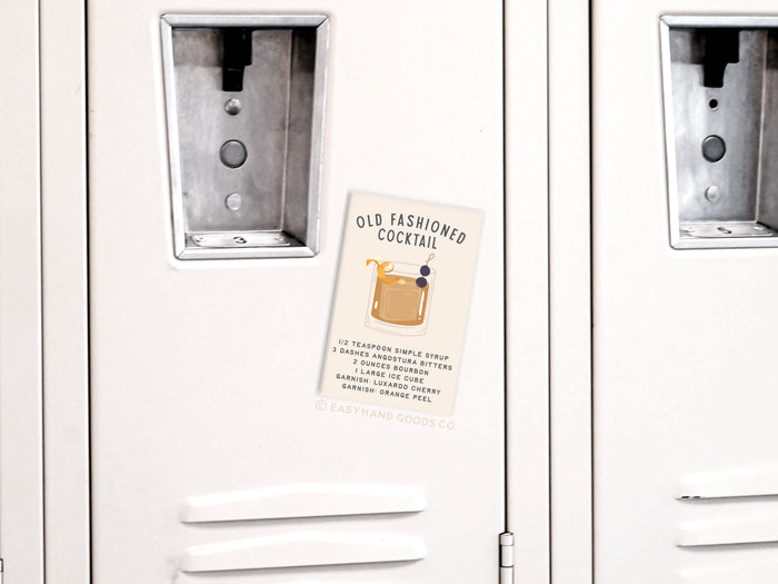 Old Fashioned Cocktail Recipe Refrigerator Magnet - Onderkast Studio