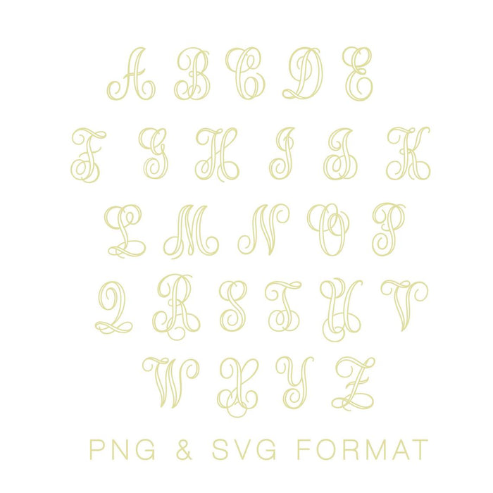 Open Libby SVG PNG Cricut Monogram Font