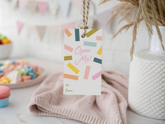 Open Me Confetti Gift Tags