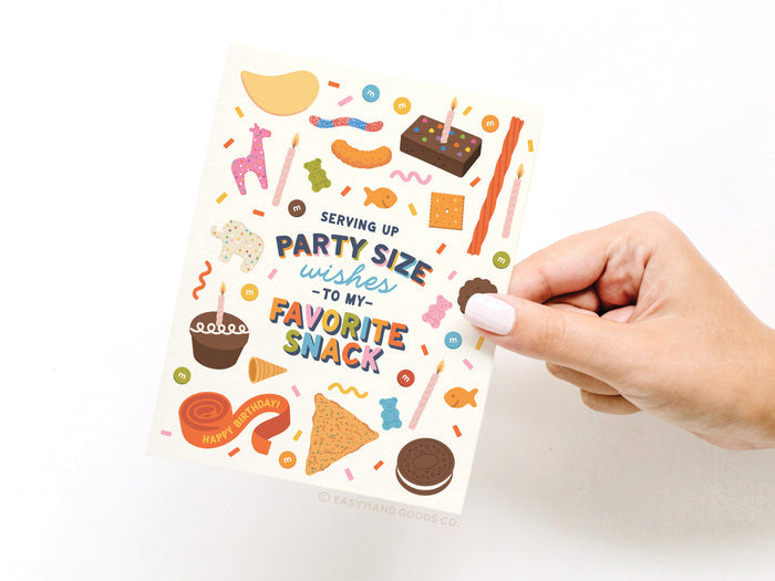 Party Size Wishes to My Favorite Snack Greeting Card