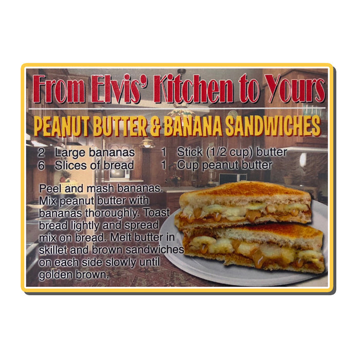 Peanut Butter and Banana Recipe Wood Magnet