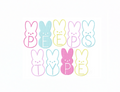 Peeps Easter Bunny Embroidery Font for craft projects