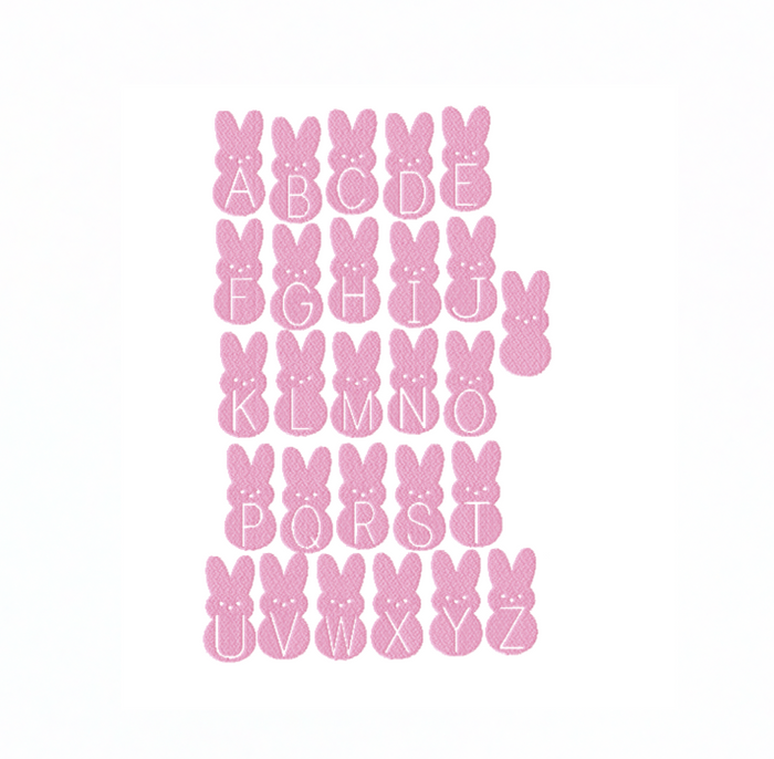 Peeps Easter Bunny Candy Embroidery Font 4x4